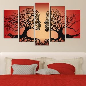 0242_2 Wall art decoration (set of 5 pieces) Love forever