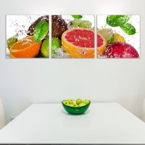 0263 Wall art decoration (set of 3 pieces) Fresh fruits