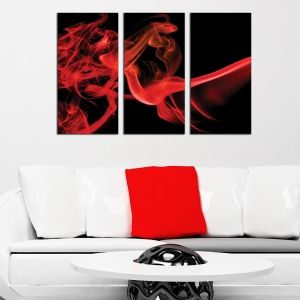 0268 AbstractWall art decoration (set of 3 pieces) Black and red