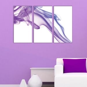 0271 AbstractWall art decoration (set of 3 pieces) White and purple