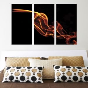 0275 Abstract wall art decoration (set of 3 pieces) Fire