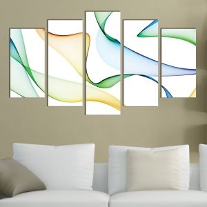 0281 Abstract wall art decoration (set of 5 pieces) Color waves