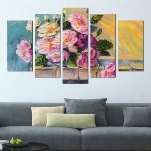 0294 Wall art decoration (set of 5 pieces) Roses