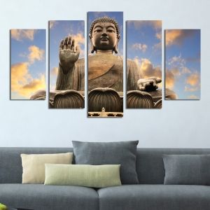 0343 Wall art decoration (set of 5 pieces) Buddha