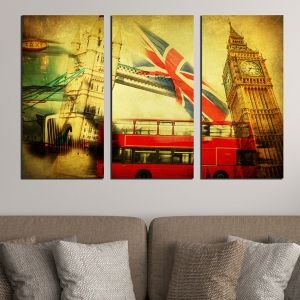 0374 Wall art decoration (set of 3 pieces)  London
