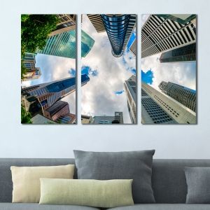0378 Wall art decoration (set of 3 pieces)  Skyscrapers