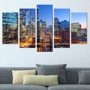 0383 Wall art decoration (set of 5 pieces) Chicago