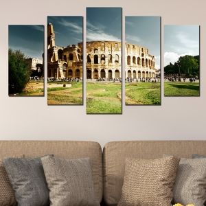 0390 Wall art decoration (set of 5 pieces) Rome coliseum