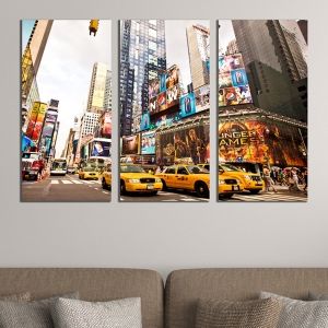 0406 Wall art decoration (set of 3 pieces) New York cabs