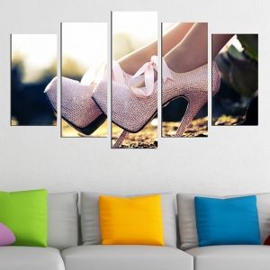 0434 Wall art decoration (set of 5 pieces) Shoes