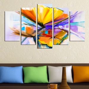 0442 Wall art decoration (set of 5 pieces) Abstract flowers