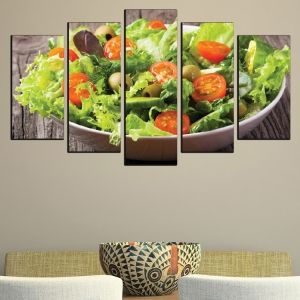 0486 Wall art decoration (set of 5 pieces) Fresh salad