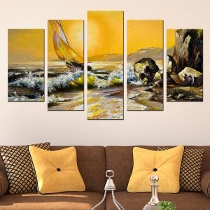 0508 Wall art decoration (set of 5 pieces) Sea landscape