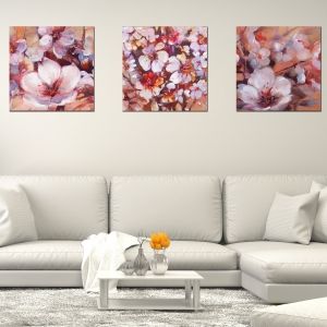 0515 Wall art decoration (set of 3 pieces) Almond blossom