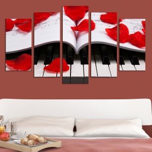 0058 Wall art decoration (set of 5 pieces) Piano