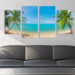 0060Wall art decoration (set of 4 pieces) Еxotic island