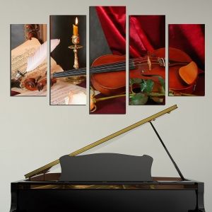 0560 Wall art decoration (set of 5 pieces) Melody for a violin