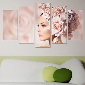 0613 Wall art decoration (set of 5 pieces) Gentle beauty