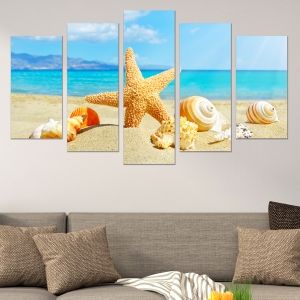 0625 Wall art decoration (set of 5 pieces) Starfish