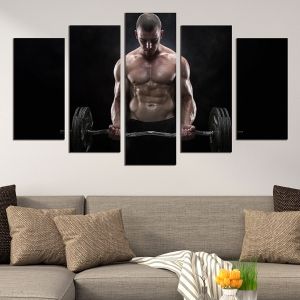 0655 Wall art decoration (set of 5 pieces) Fitness man