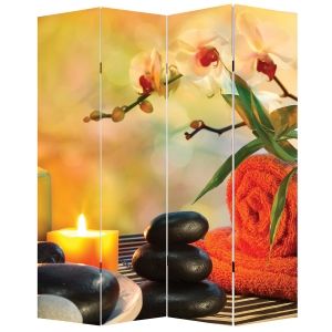 P0596 Decorative Screen Zen composition in orange (3,4,5 or 6 panels)