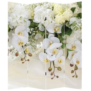 P0663 Decorative Screen Room divider White orchids (3,4,5 or 6 panels)