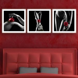 0110 Wall art decoration (set of 3 pieces)  Woman lines