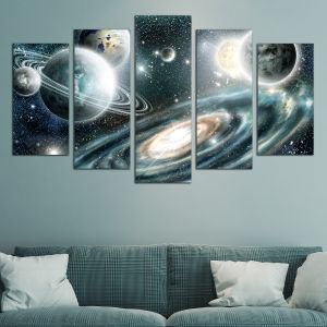 0744 Wall art decoration (set of 5 pieces) Space