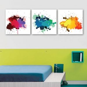 0088 Wall art decoration (set of 3 pieces) Color spots