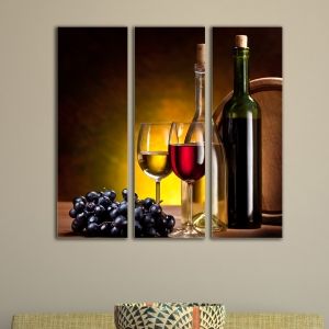 0065 Wall art decoration (set of 3 pieces)  Wine