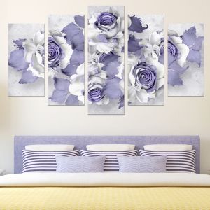0751 Wall art decoration (set of 5 pieces) Abstract roses