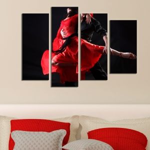 0126 Wall art decoration (set of 4 pieces) Passionate dance