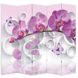 P9013 Decorative Screen Room divider Purple orchids (3,4,5 or 6 panels)