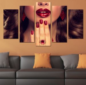 0806 Wall art decoration (set of 5 pieces) Makeup and manicure