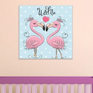 0814 Wall art decoration You and me - flamingo