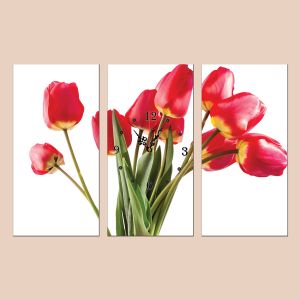 C0059 _3 Clock with print 3 pieces Tulips
