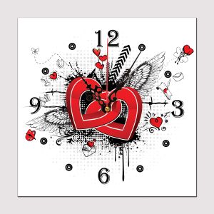 C0083_1 Clock with print Hearts