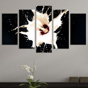 0846  Wall art decoration (set of 5 pieces) Abstract flower