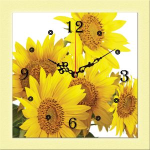 C0204_1 Clock with print Sunflowers