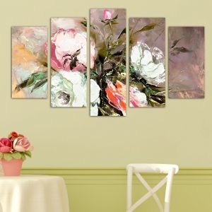 0005 Wall art decoration (set of 5 pieces) Art roses