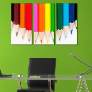0152 - Wall art decoration (set of 3 pieces) Colour pencils