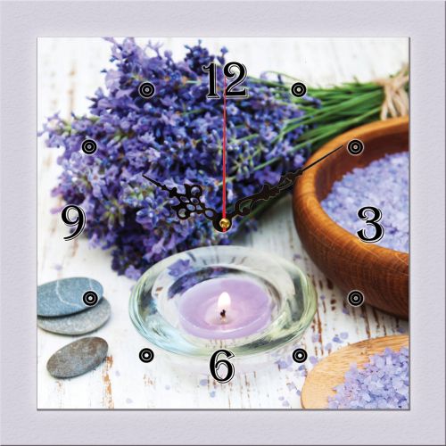C0619_1 Clock with print Lavender aroma