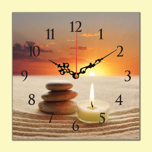 C0350_1 Clock with print Zen - sunset