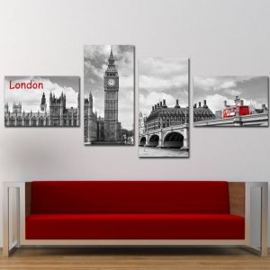 0197_2 Wall art decoration (set of 4 pieces) London