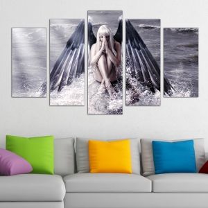 0216 Wall art decoration (set of 5 pieces) Angel