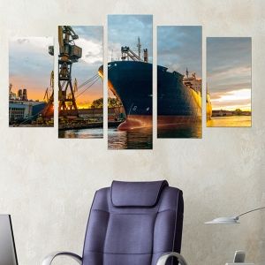 0219 Wall art decoration (set of 5 pieces) Port