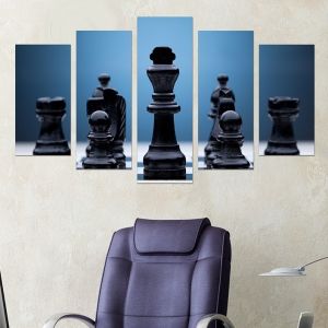 0224 Wall art decoration (set of 5 pieces) Chess