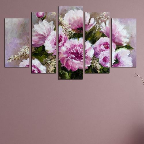 Canvas art with purple flowers
