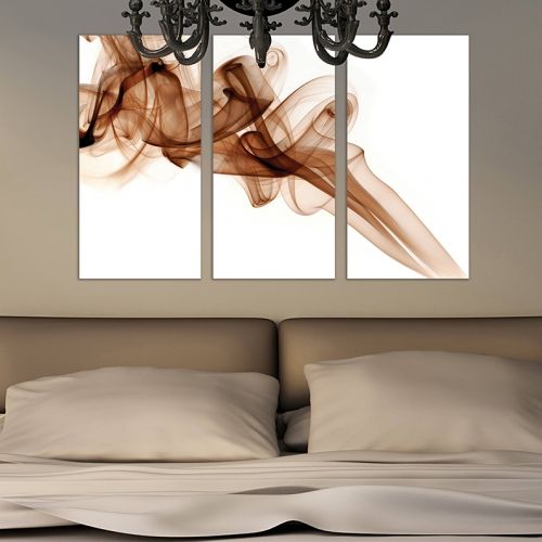 Abstract canvas wall art - brown and white