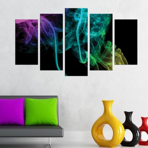 Abstract canvas art color smoke